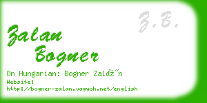 zalan bogner business card